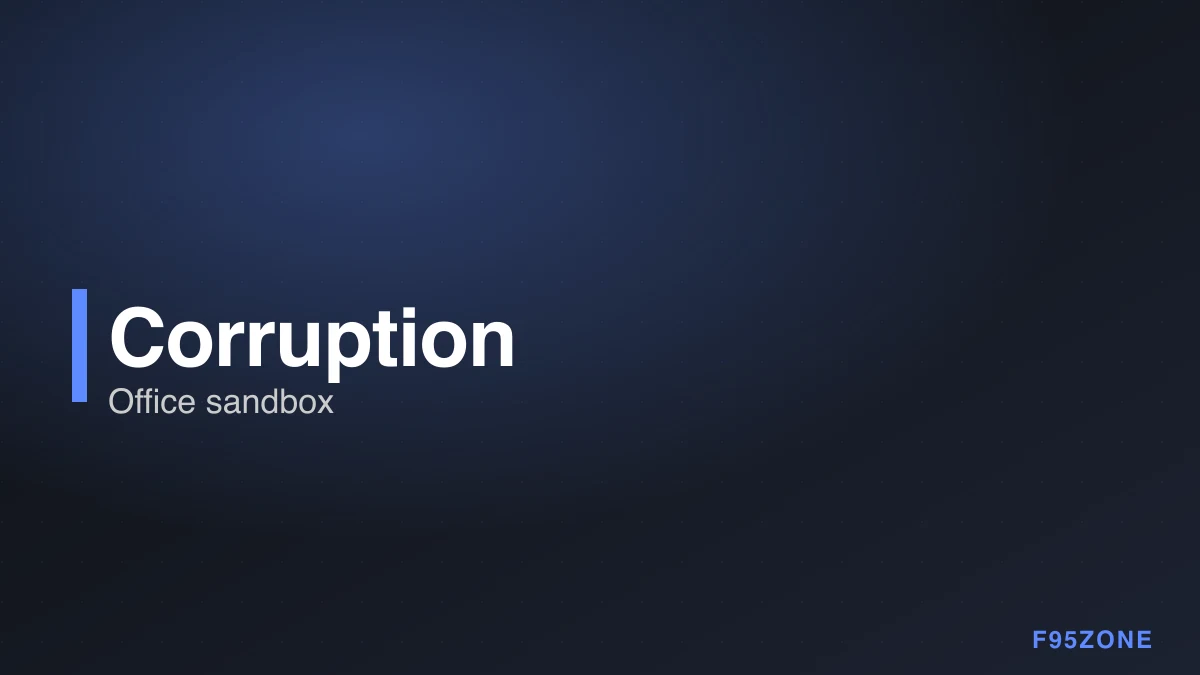 Corruption — Power-fantasy office sandbox